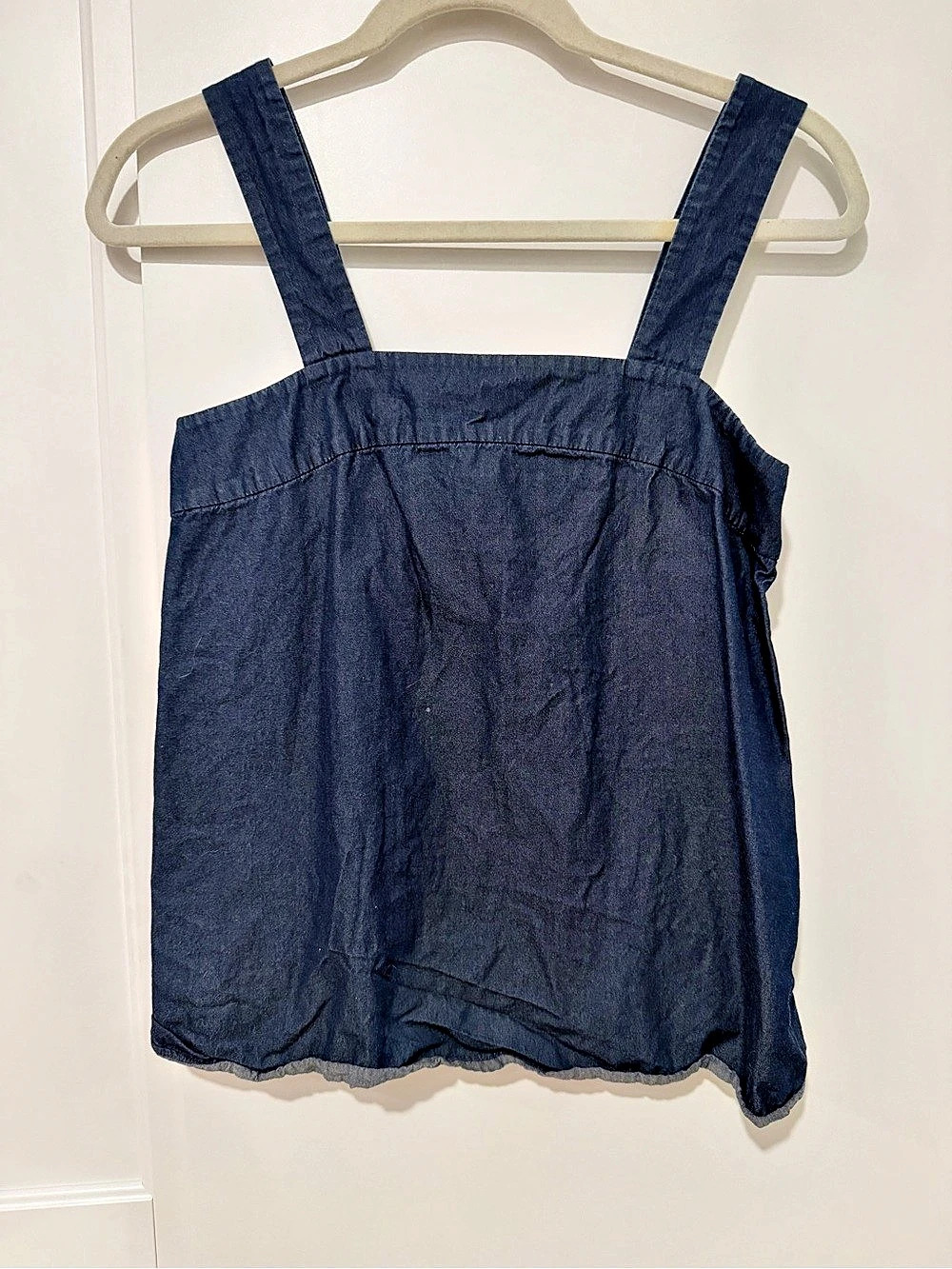 tibi Spring Denim Slit Front Sleeveless Top Blue Size 0